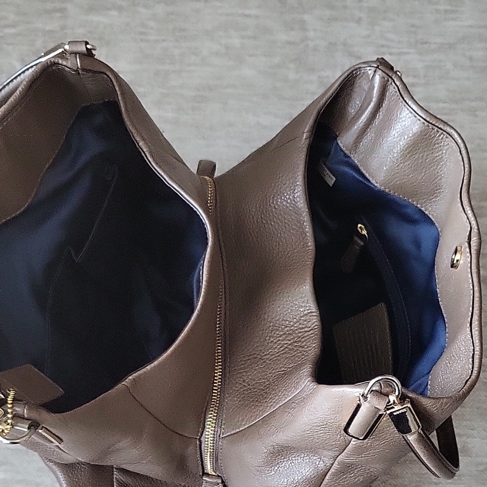 Coach Taupe Leather Shoulder Bag - Picture 3 of 5